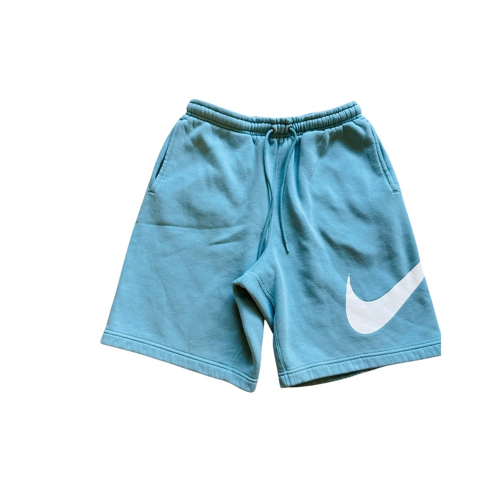 Streetwear Nike Swoosh Fleece Sweat Shorts Small Blue Big Logo Sporty